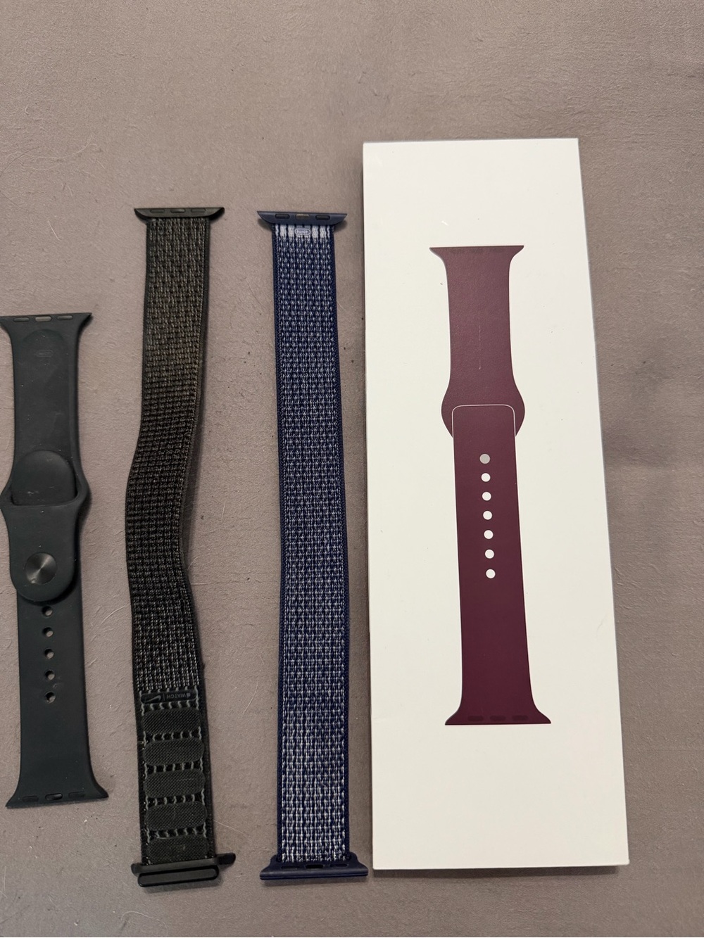 Women’s 41 mm Apple Watch Sport Band and Nylon Straps - 2 Black, Navy, mulberry